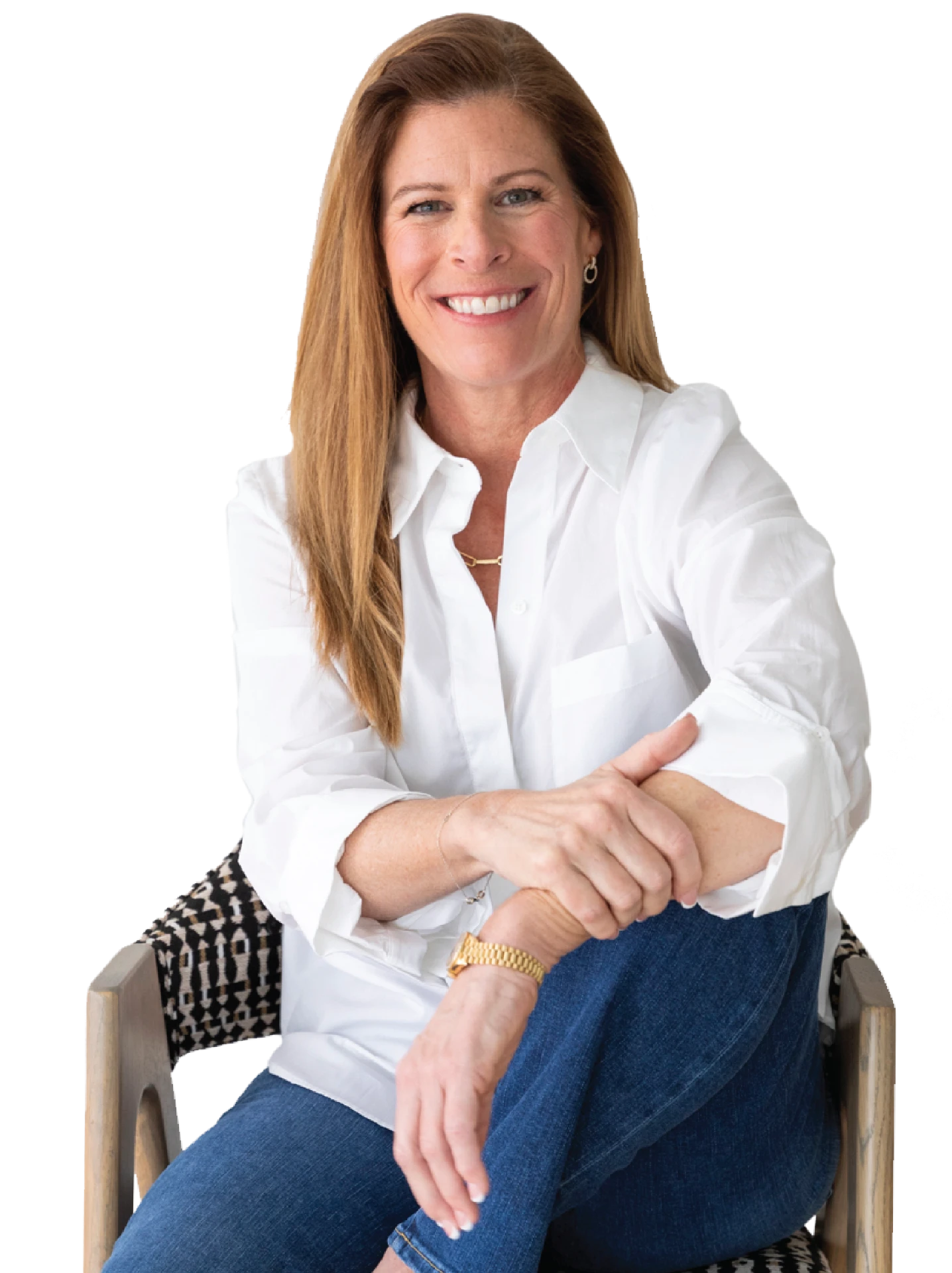 Chantell Preston seated, smiling